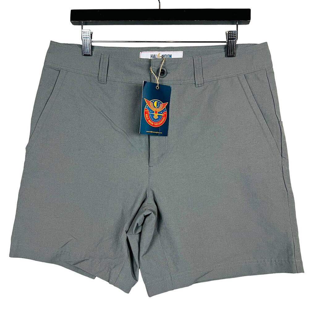 NEW! Half-Moon Threadworks 7" Inseam Shorts Pewter - 34